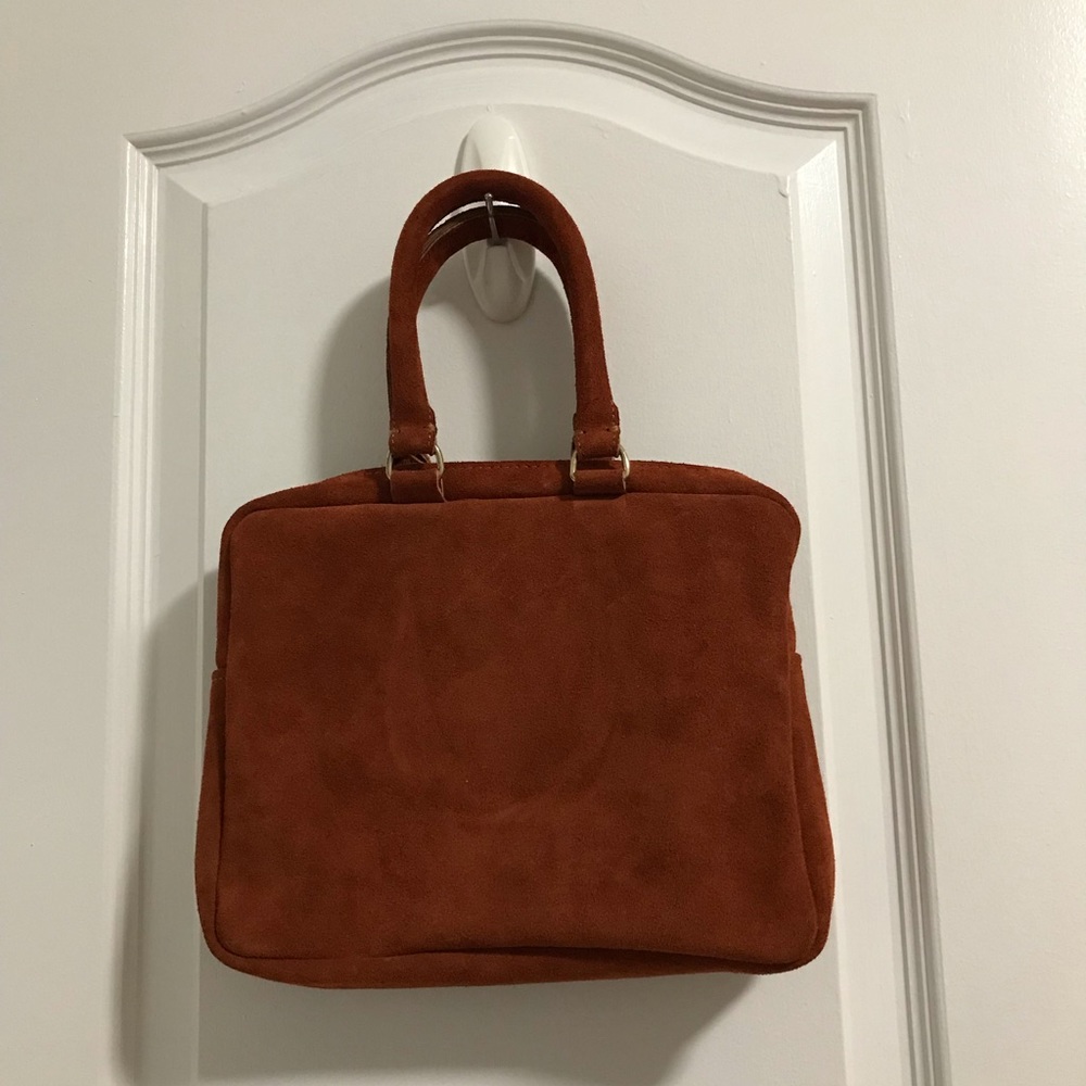 Khoi Le Anna Gray Suede Rust Colored Mini Suitcase